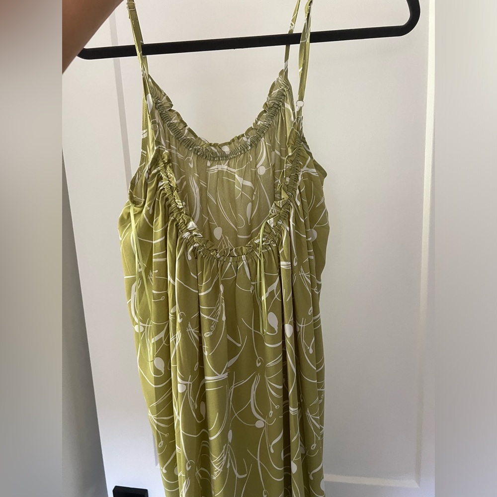 Green Maxi dress with low back . Brand Lush from Nordstrom.